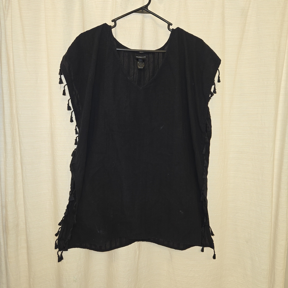 Black Tassel Swim Coverup